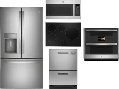 5 Piece Package Includes Refrigerator, Cooktop, Wall Oven, Microwave And Dishwasher